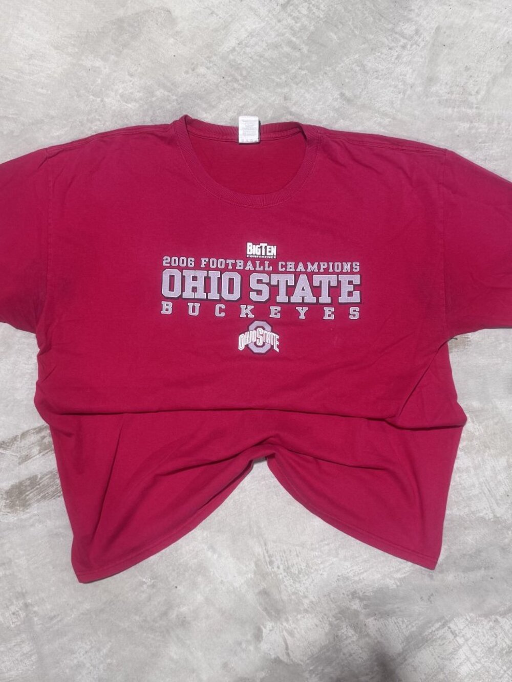 Ohio State Buckeyes 2008 Big Ten Football Champions Tee 2XL Red Old Varsity